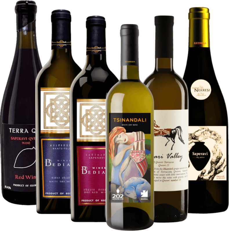 Vinos de la cuna de la viticultura, Georgia - Paquete de degustación de 6x