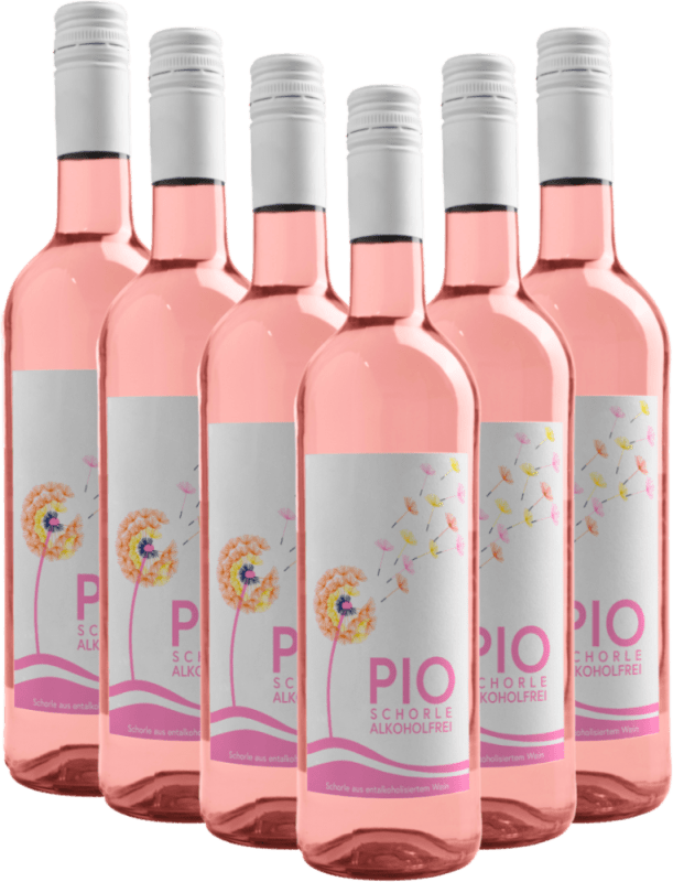 Paquete de 6 vinos con ventajas PIO Weinschorle Rosé sin alcohol - P&P Weine