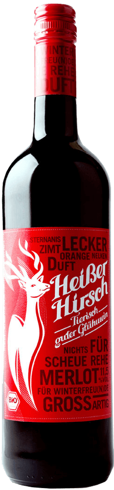 Vista previa: 12er Vorteilspaket - Roter Bio-Glühwein - Heißer Hirsch