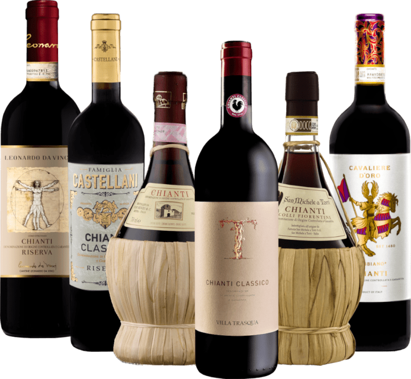 Pura Toscana - Nuestros vinos Chianti favoritos en un paquete de 6 degustaciones