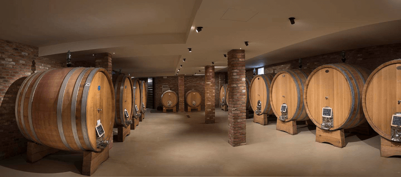 En la bodega de barricas Brandini En la bodega de barricas Brandini