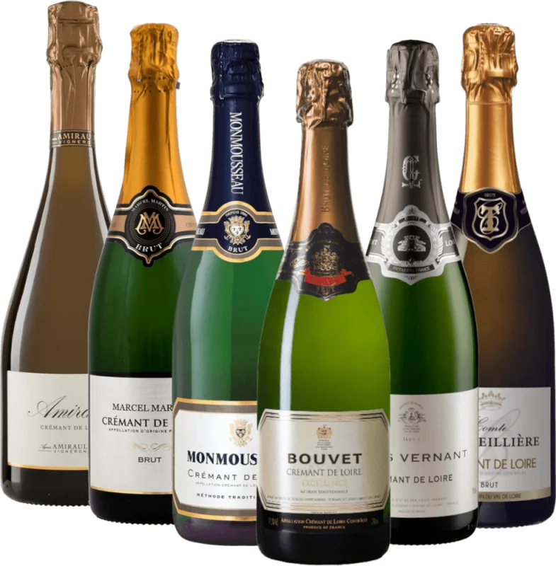 La vibrante variedad de Crémant de Loire - paquete de degustación de 6 botellas